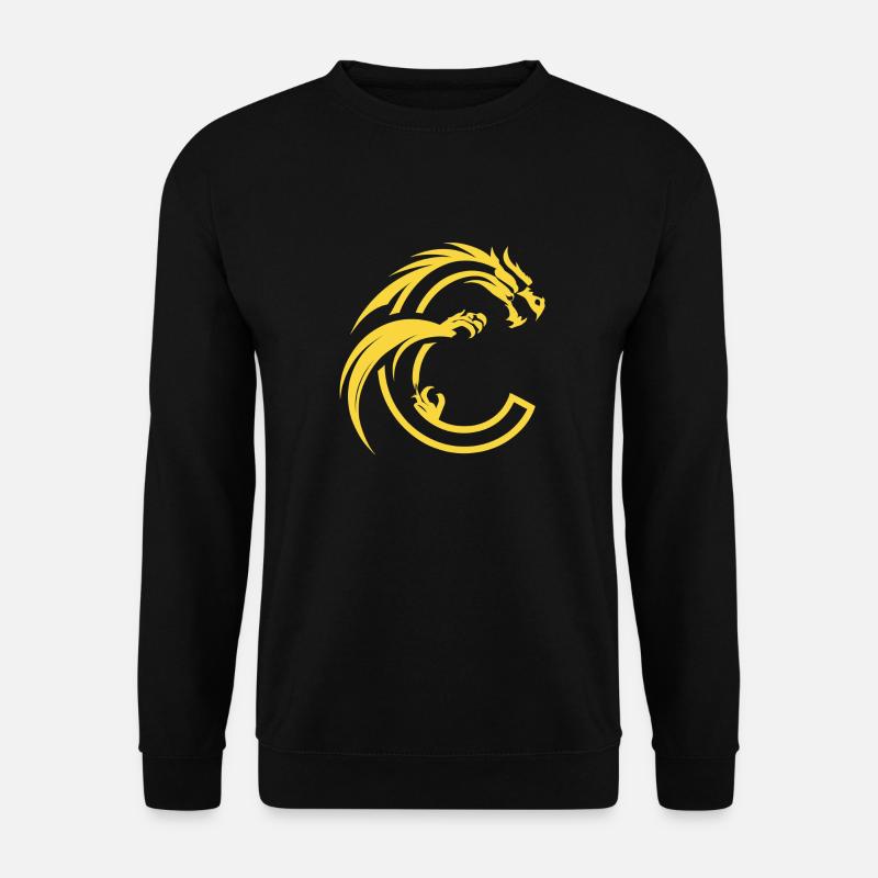 Buchstabe C mit Drache - Unisex Pullover - Schwarz
