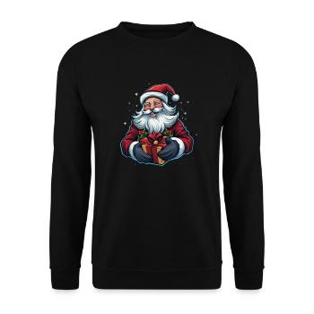 Le Père Noël vous souhaite un joyeux Noël - Sweat-shirt Unisexe - noir - Devant - Alina (178cm) & Michal (187cm)