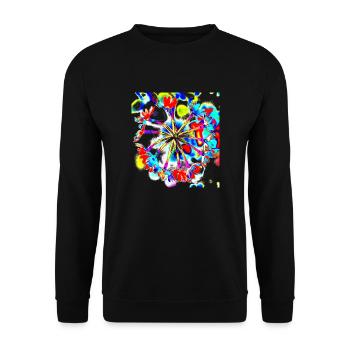 T-Shirt fleuri coloré, chemise tendance, Cool, A733464 - Sweat-shirt Unisexe - noir - Devant - Alina (178cm) & Michal (187cm)