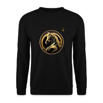 EMBLEMA DEL CABALLO - Sudadera unisex - negro - delante - Alina (178cm) & Michal (187cm)