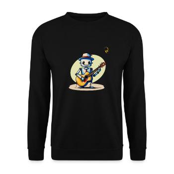 ROBOT WITH GUITAR - Unisex Sweatshirt - black - Front - Alina (178cm) & Michal (187cm)