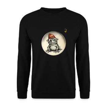 FROSCH MIT BRILLE - Unisex Pullover - Schwarz - Vorne - Alina (178cm) & Michal (187cm)
