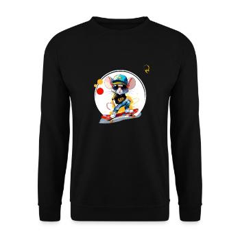 MODERN MOUSE - Unisex Sweatshirt - black - Front - Alina (178cm) & Michal (187cm)