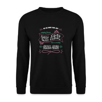 Hiking Boy Scouts Funny America Birthday Van Life - Unisex Sweatshirt - black - Front - Alina (178cm) & Michal (187cm)
