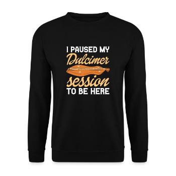 I paused my Dulcimer to be here - Unisex Sweatshirt - black - Front - Alina (178cm) & Michal (187cm)