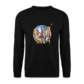 EIFFELTURM - Unisex Pullover - Schwarz - Vorne - Alina (178cm) & Michal (187cm)
