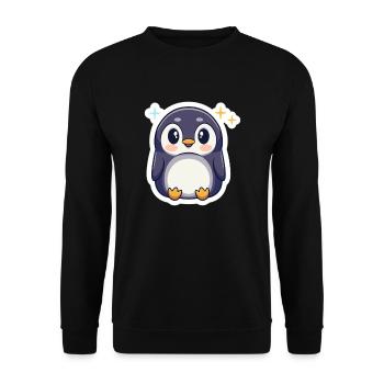 Penguin Lover - Unisex Sweatshirt - black - Front - Alina (178cm) & Michal (187cm)