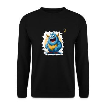 MONSTRE HEUREUX - Sweat-shirt Unisexe - noir - Devant - Alina (178cm) & Michal (187cm)