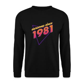 Rétro - Awesome since 1981 - Sweat-shirt Unisexe - noir - Devant - Alina (178cm) & Michal (187cm)