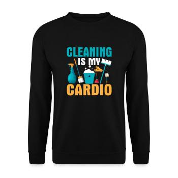 Le nettoyage est mon nettoyant d’entretien cardio - Sweat-shirt Unisexe - noir - Devant - Alina (178cm) & Michal (187cm)