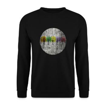Colorful trees retro colorful - Unisex Sweatshirt - black - Front - Alina (178cm) & Michal (187cm)