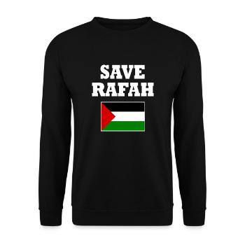 Save rafah - Unisex Pullover - Schwarz - Vorne - Alina (178cm) & Michal (187cm)