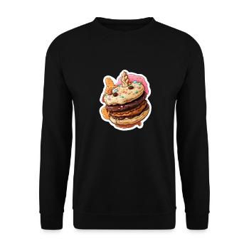 Biscuit up - Sweat-shirt Unisexe - noir - Devant - Alina (178cm) & Michal (187cm)