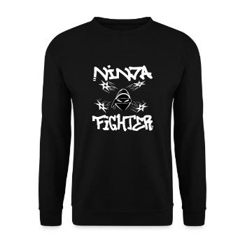 Ninja Fighter - Unisex Sweatshirt - black - Front - Alina (178cm) & Michal (187cm)