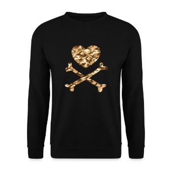 Pirate Heart Camo Sand - Unisex Sweatshirt - black - Front - Alina (178cm) & Michal (187cm)