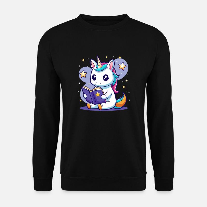 Magisches Einhorn lesen - Unisex Pullover - Schwarz