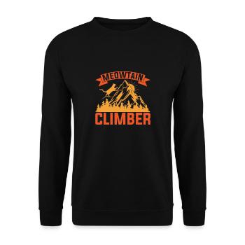 Meowtain Climber - Das Abenteuer ruft - Unisex Pullover - Schwarz - Vorne - Alina (178cm) & Michal (187cm)