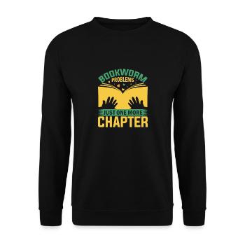 Bookworm Problems - Just One More Chapter - Unisex Sweatshirt - black - Front - Alina (178cm) & Michal (187cm)