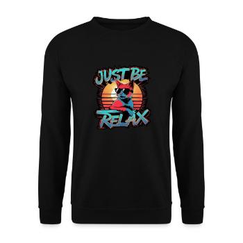 Just Relax Cat - Cute Kitten - Unisex Sweatshirt - black - Front - Alina (178cm) & Michal (187cm)