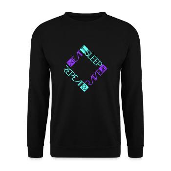 Manger Dormir Rave Répéter Nourriture Sommeil Corbeau Dire - Sweat-shirt Unisexe - noir - Devant - Alina (178cm) & Michal (187cm)