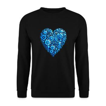 coeur bleu - Sweat-shirt Unisexe - noir - Devant - Alina (178cm) & Michal (187cm)