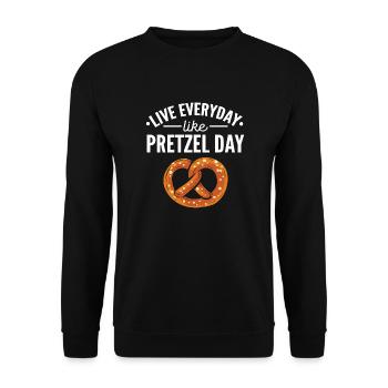 Brezel - Unisex Pullover - Schwarz - Vorne - Alina (178cm) & Michal (187cm)