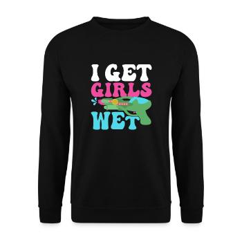 Je comprends les filles mouillé squirt pistolet été plaisir de l’eau - Sweat-shirt Unisexe - noir - Devant - Alina (178cm) & Michal (187cm)