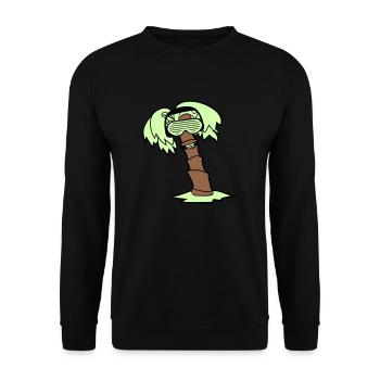 DJ Palm Tree Holiday Beach Summer Holiday Tree Party - Unisex Sweatshirt - black - Front - Alina (178cm) & Michal (187cm)