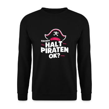 Pirate Carnaval Carnaval Déguisement - Sweat-shirt Unisexe - noir - Devant - Alina (178cm) & Michal (187cm)