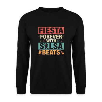 Fiesta Forever With Salsa Beats Latin Music Salsa - Unisex Sweatshirt - black - Front - Alina (178cm) & Michal (187cm)