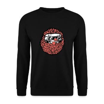 Roulé mignon hérisson montre des mains cool en métal lourd - Sweat-shirt Unisexe - noir - Devant - Alina (178cm) & Michal (187cm)