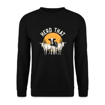 Kuhbauer Lustiger Bauernhof Kühe Tierfarm - Unisex Pullover - Schwarz - Vorne - Alina (178cm) & Michal (187cm)