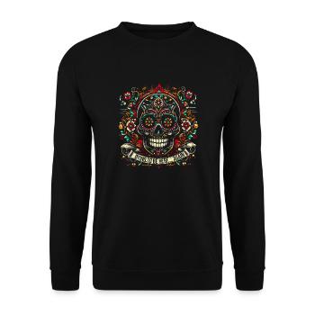 Design de crâne élégant Jour des morts audacieux - Sweat-shirt Unisexe - noir - Devant - Alina (178cm) & Michal (187cm)