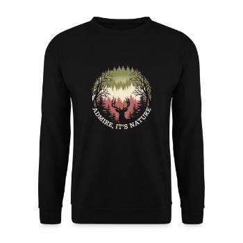 respirez c'est la nature - Sweat-shirt Unisexe - noir - Devant - Alina (178cm) & Michal (187cm)