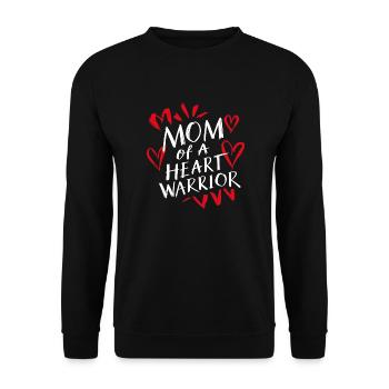 Herzkrieger Mama. Stolze Mama eines Herz-Kämpfers - Unisex Pullover - Schwarz - Vorne - Alina (178cm) & Michal (187cm)