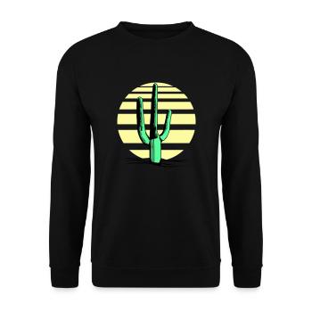 Cactus, désert, coucher de soleil, soir, nuit, cactus - Sweat-shirt Unisexe - noir - Devant - Alina (178cm) & Michal (187cm)