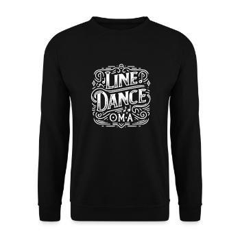 Oma liebt Line Dance - Unisex Pullover - Schwarz - Vorne - Alina (178cm) & Michal (187cm)