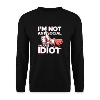 Pas fan de la bêtise - Sweat-shirt Unisexe - noir - Devant - Alina (178cm) & Michal (187cm)