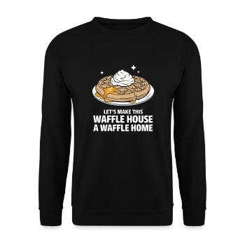 Waffles Breakfast Sweets - Unisex Sweatshirt - black - Front - Alina (178cm) & Michal (187cm)
