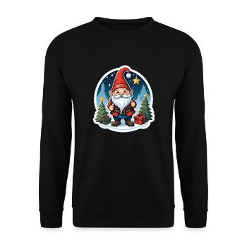 Christmas gnome - Unisex Sweatshirt - black - Front - Alina (178cm) & Michal (187cm)