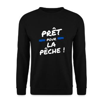 Prêt pour la pêche - Sweat-shirt Unisexe - noir - Devant - Alina (178cm) & Michal (187cm)