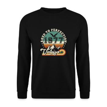 2069 Vintage Retro Jubiläum 1978.Auflage 2025. - Unisex Pullover - Schwarz - Vorne - Alina (178cm) & Michal (187cm)