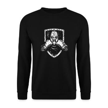 Wikinger Boxer Kampfsport MMA - Unisex Pullover - Schwarz - Vorne - Alina (178cm) & Michal (187cm)