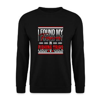 I Found My Forever in Fishing Trips - Unisex Sweatshirt - black - Front - Alina (178cm) & Michal (187cm)