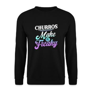 Churros Make Me Freaky Fun Style - Unisex Sweatshirt - black - Front - Alina (178cm) & Michal (187cm)