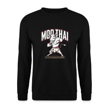 Funny Muay Thai design for sports fans - Unisex Sweatshirt - black - Front - Alina (178cm) & Michal (187cm)