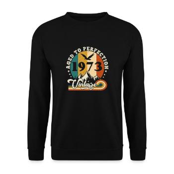 Jahrgang Geburtstag 1974 - Geburtstag 2025. - Unisex Pullover - Schwarz - Vorne - Alina (178cm) & Michal (187cm)