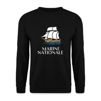 Marine Nationale - Sweat-shirt Unisexe - noir - Devant - Alina (178cm) & Michal (187cm)