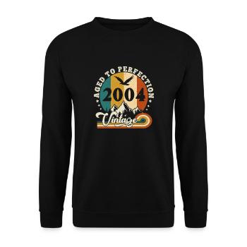 Jahrgang Geburtstag 2005 - Geburtstag 2025. - Unisex Pullover - Schwarz - Vorne - Alina (178cm) & Michal (187cm)
