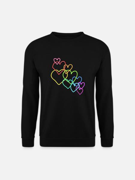 bunte Herzen Valentinstag - Unisex Pullover - Schwarz